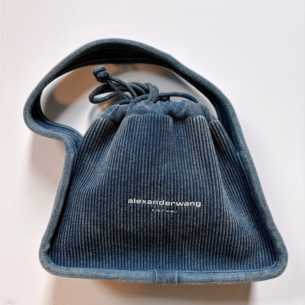 Alexander Wang Ribbed Knit Mini Tote Vintage Medium Indigo
